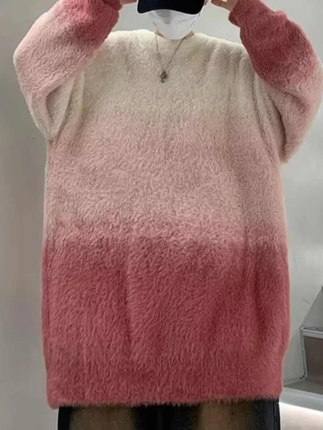 Oversized Gradient Fuzzy Knit Pullover Sweater - Southern Shores Clothing