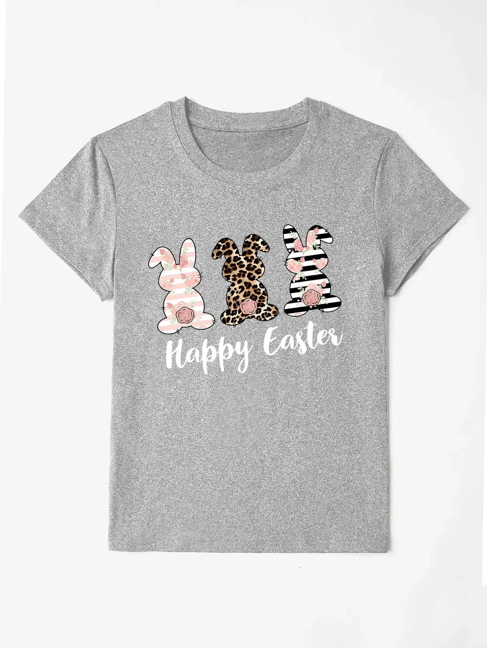 Happy Easter Round Neck Short Sleeve Tee - Southern Shores Clothing