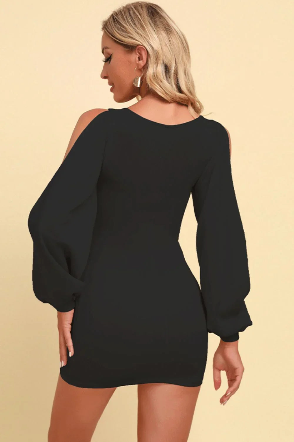 Square Neck Split Sleeve Mini Dress - Southern Shores Clothing