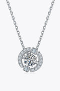 Moissanite Pendant Necklace, 0.5ct Sterling Silver Chain