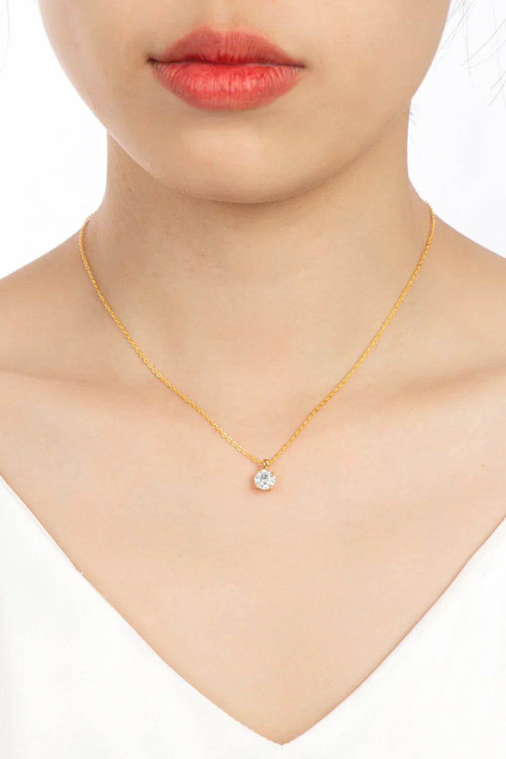 Minimalist Sterling Silver Moissanite Necklace - Southern Shores Clothing