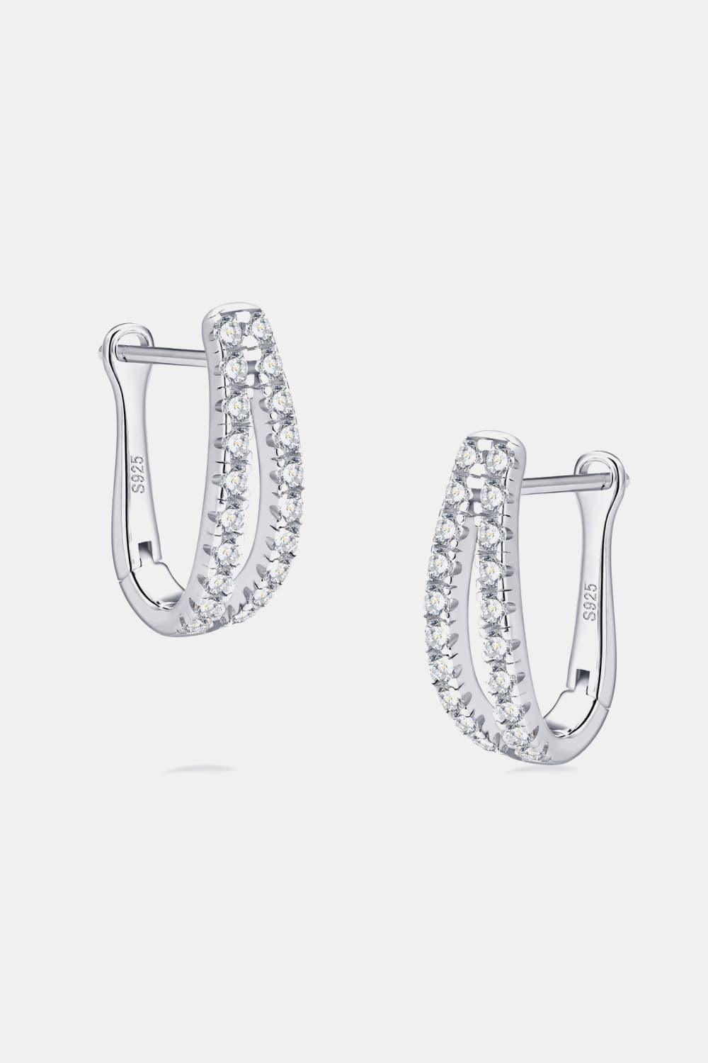 Platinum-Plated Minimalist Moissanite Sterling Earrings - Southern Shores Clothing