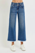 High Rise Crop Wide Leg Stretch Denim Jeans - Southern Shores Clothing