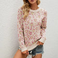 Heart Round Neck Dropped Shoulder Knit Sweater - Southern Shores Clothing