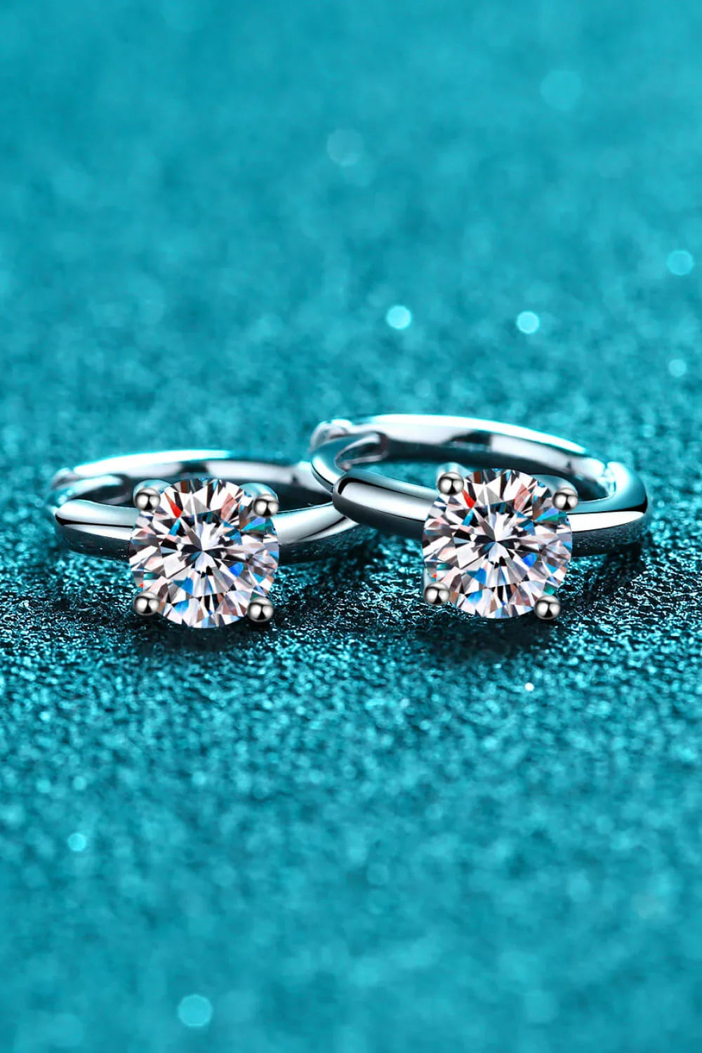 1 Ct Moissanite Sterling Silver Huggie Earrings - Southern Shores Clothing