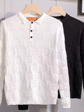 Plus Size Textured Knit Polo Shirt Casual Style - Southern Shores Clothing