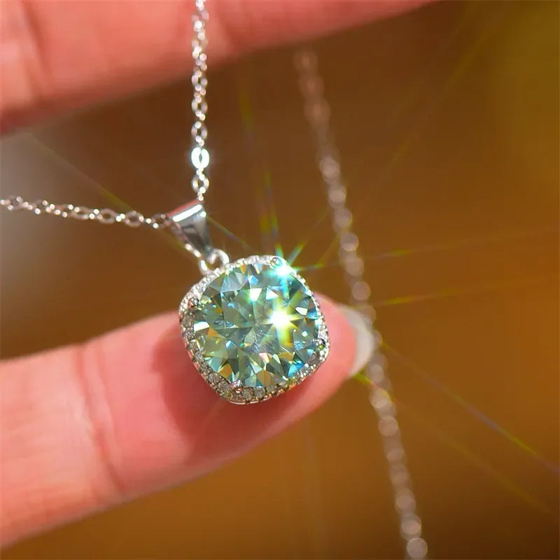 5 Carat Moissanite Sterling Silver Pendant Necklace - Southern Shores Clothing