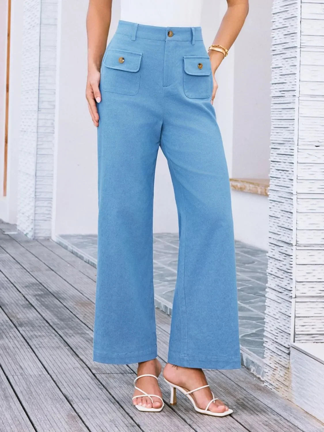 High Waist Wide Leg Relaxed Pants With Comfortable Fit - Southern Shores Clothing