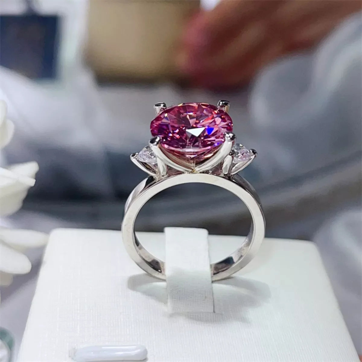 5 Carat Moissanite Ring In Sterling Silver - Southern Shores Clothing