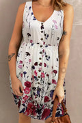 Scoop Neck Buttoned Sleeveless Dress With Pockets - Southern Shores Clothing