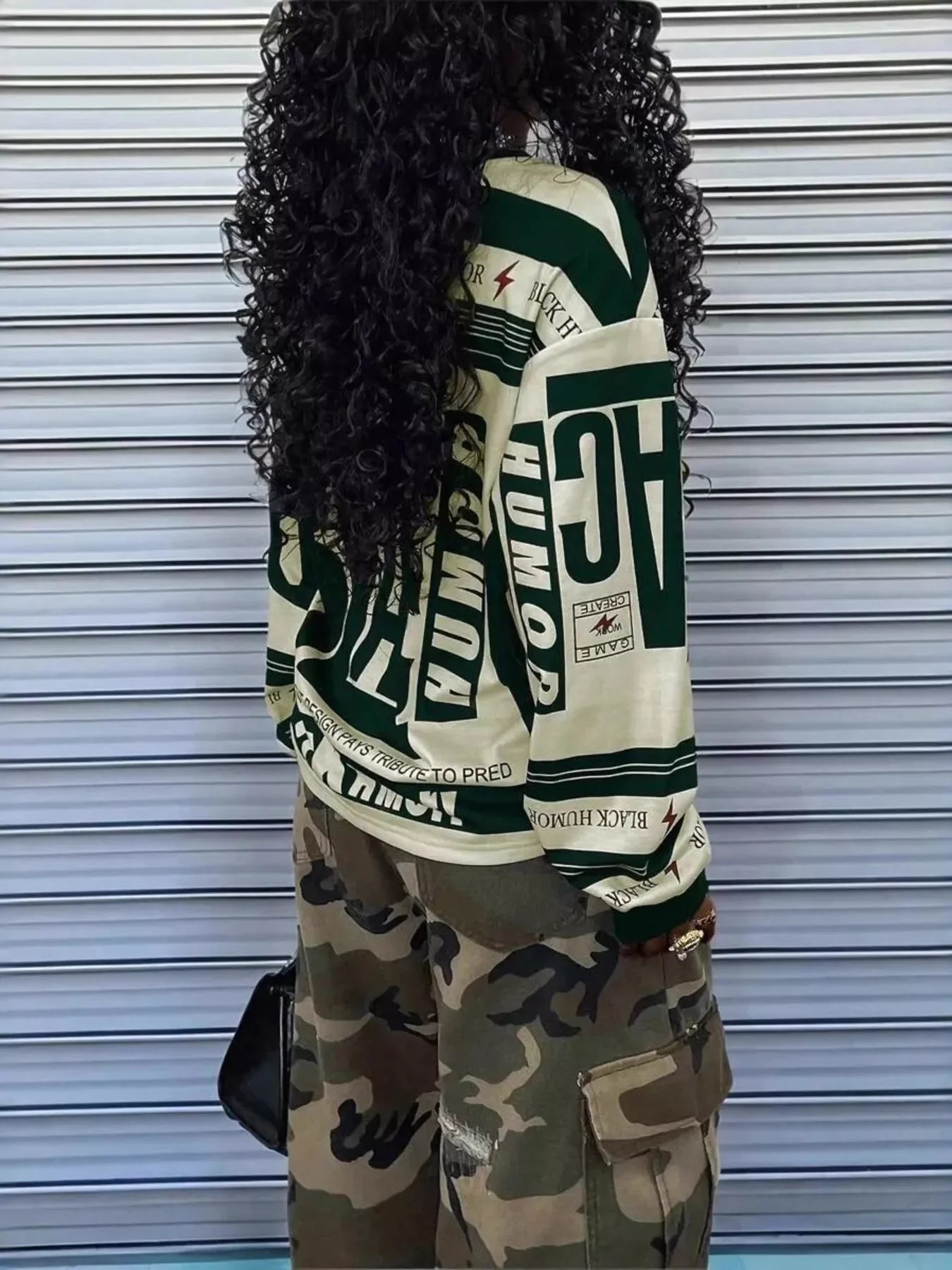 Printed Drop Shoulder Long Sleeve T-Shirt - Southern Shores Clothing