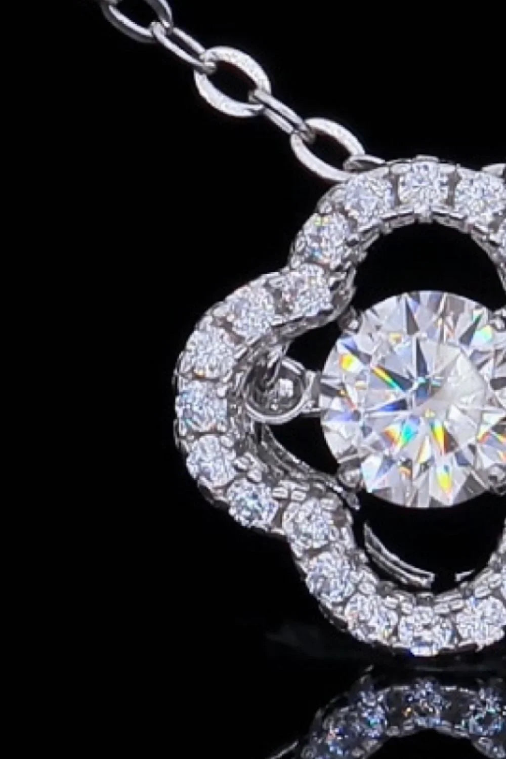 Sterling Moissanite Flower Pendant Necklace Delicate Chic - Southern Shores Clothing