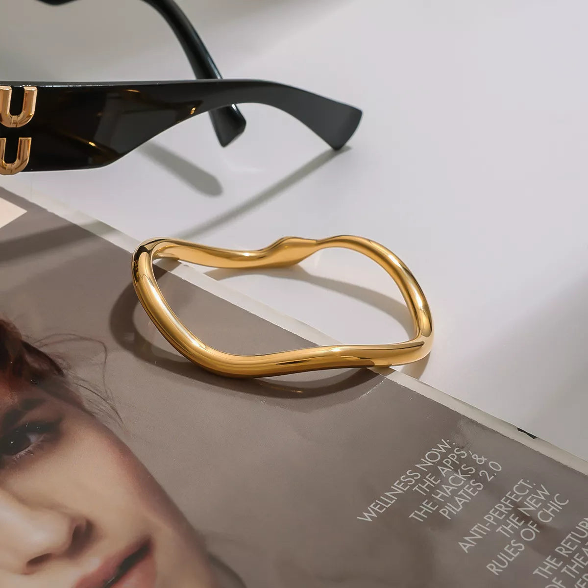 Southern Shores 18K Gold-Plated Stainless Steel Wave Bracelet