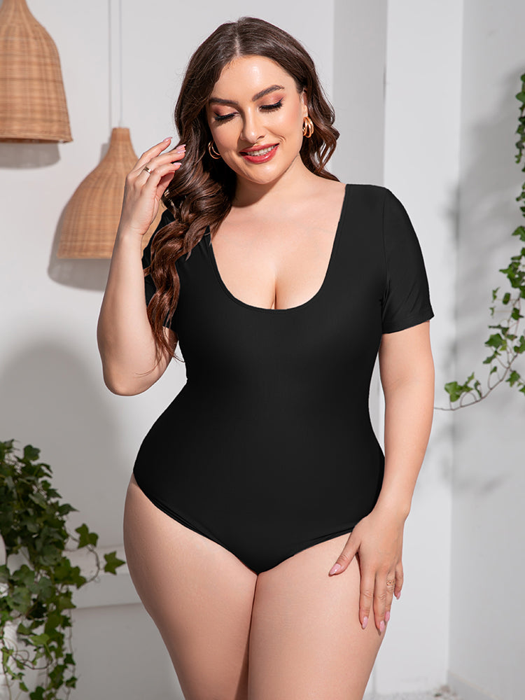 Southern Shores Women's Plus Size Scoop Neck One-Piece Swimsuit