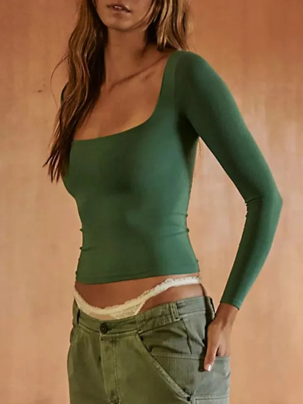 Square Neck Long Sleeve T-Shirt - Southern Shores Clothing