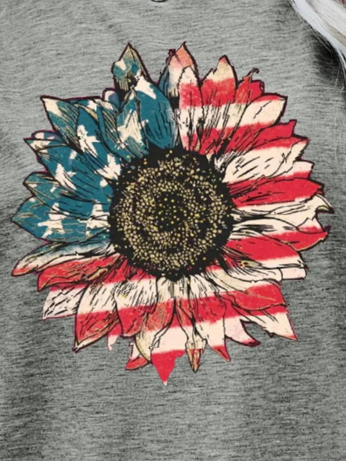 US Flag Flower Graphic Tee With Subtle Stretch - Southern Shores Clothing