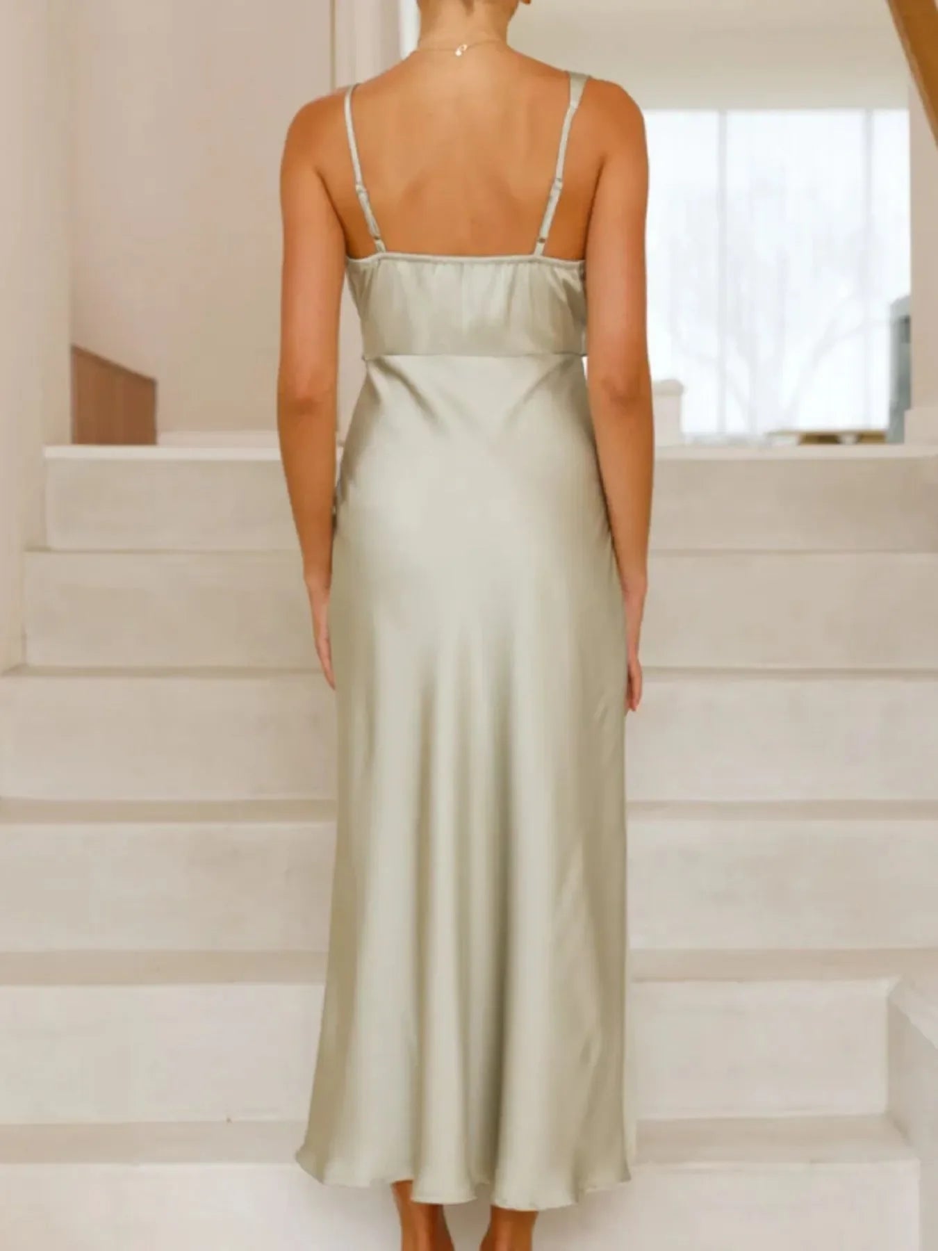 Satin Asymmetrical Magnolia Midi Dress Shimmering Evening - Southern Shores Clothing