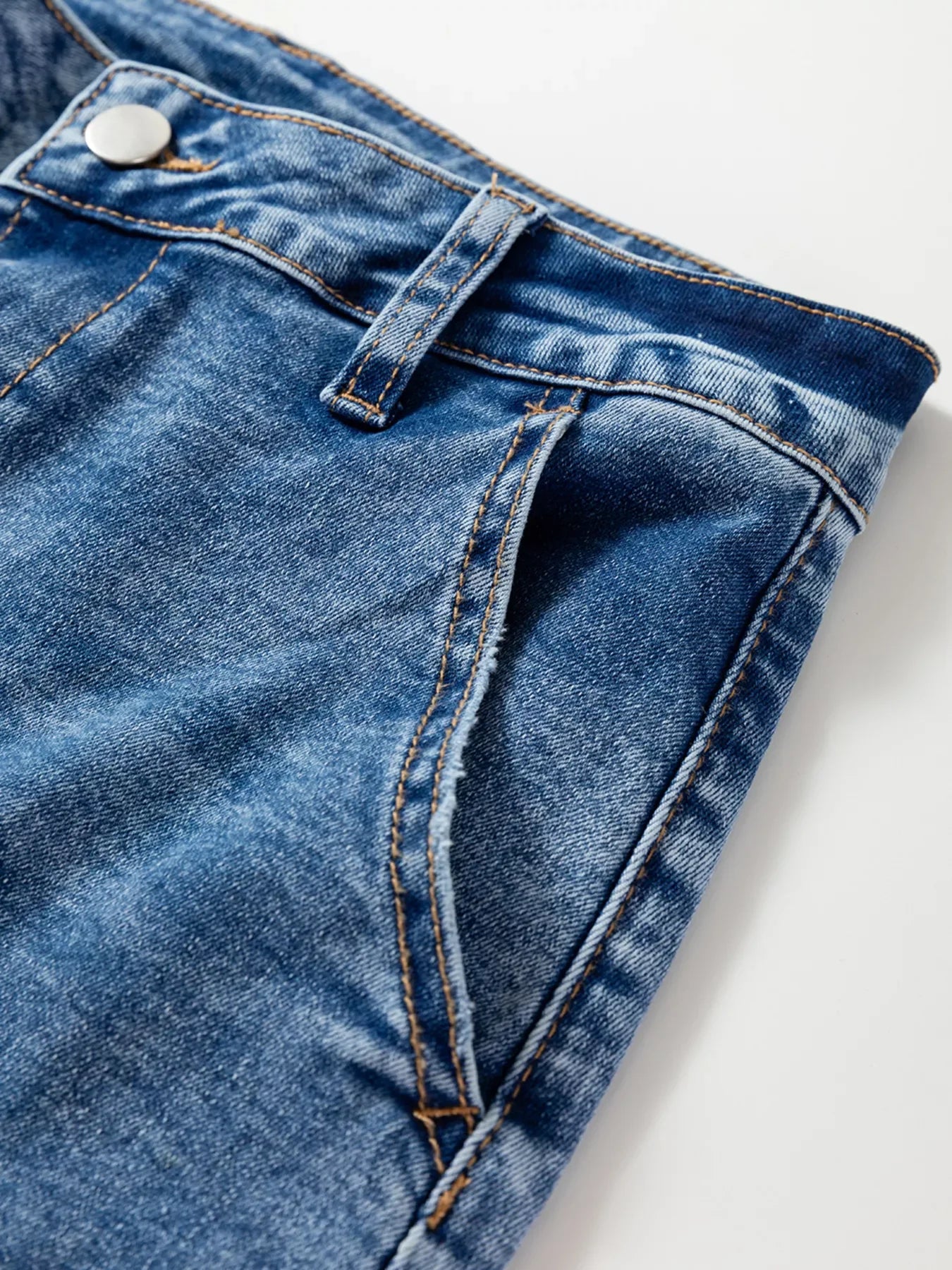 Nautical Seam Detail Loose Fit Stretch Cropped Denim Jeans - Southern Shores Clothing