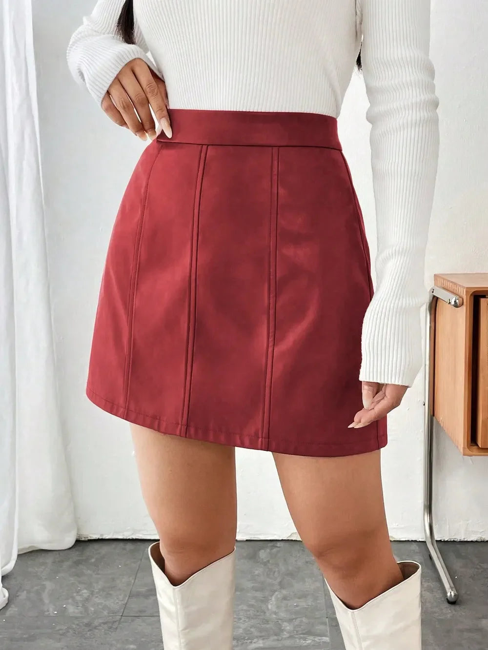 Zippered Mini Skirt Polyester Blend Lightweight - Southern Shores Clothing