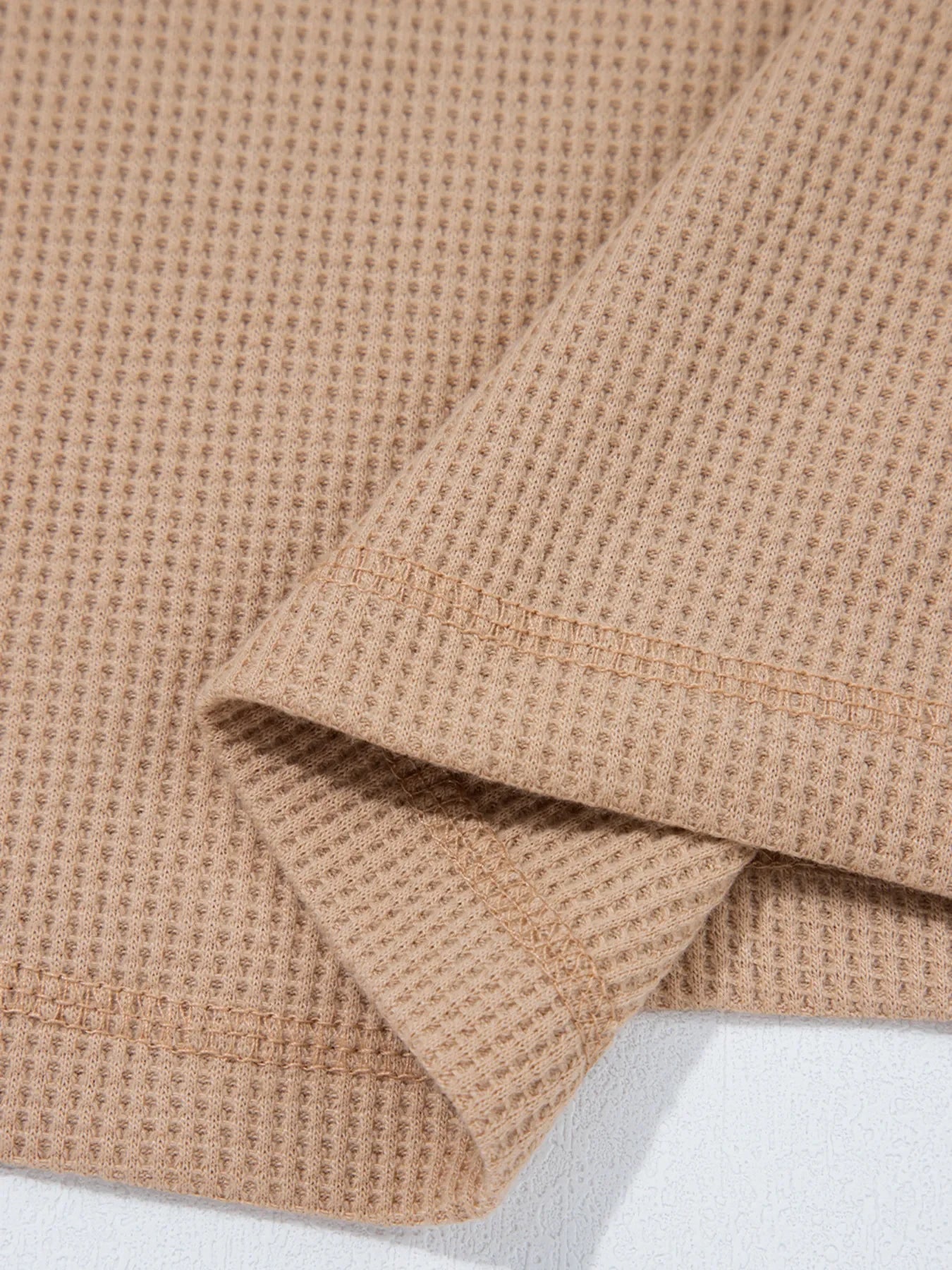 Waffle Knit Henley Top With Pockets And Slits - Southern Shores Clothing