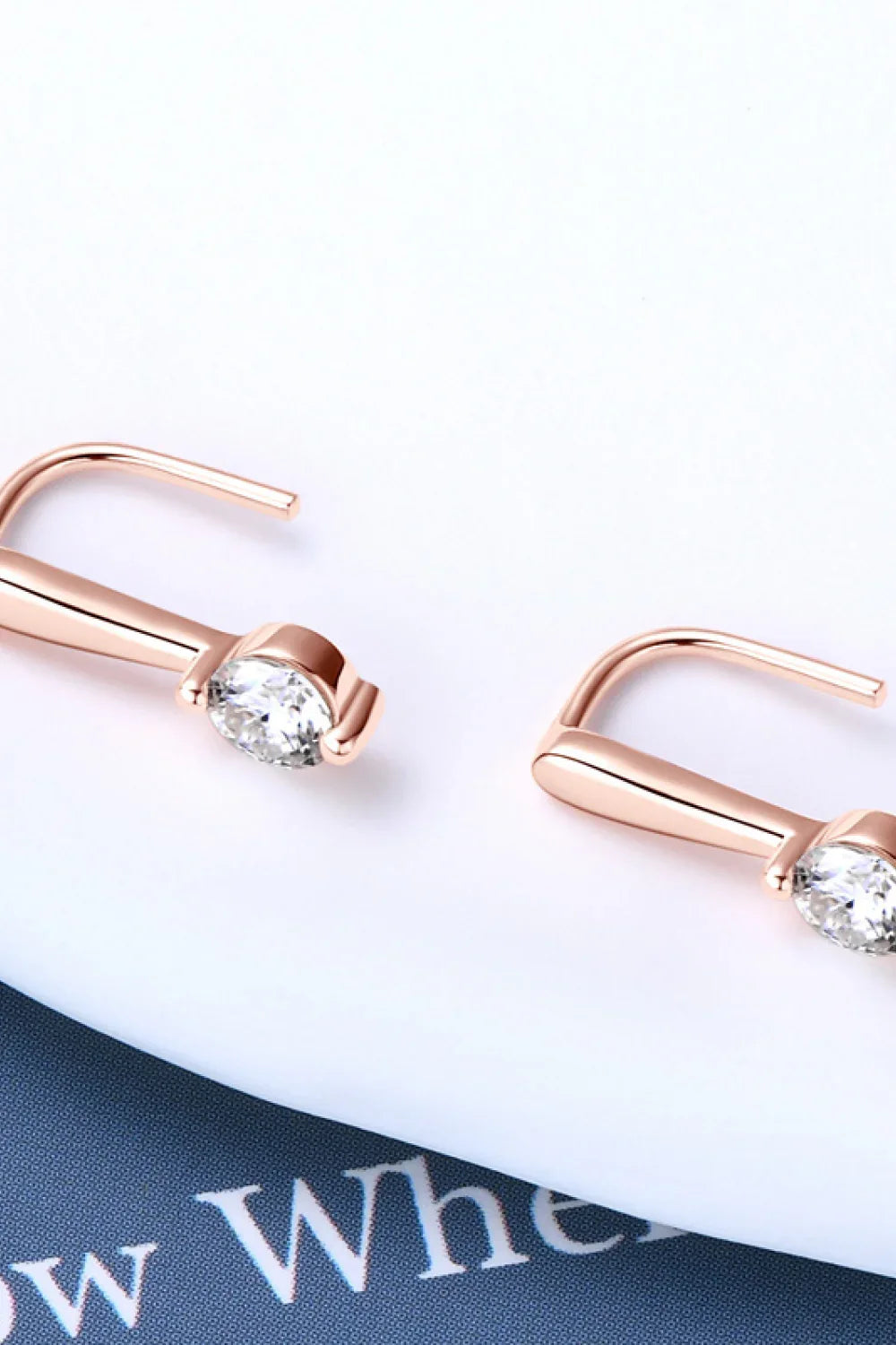 Platinum Plated Moissanite Sterling Silver Earrings