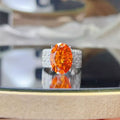 Orange Moissanite Ring With Certificate, 8 Carat - Southern Shores Clothing