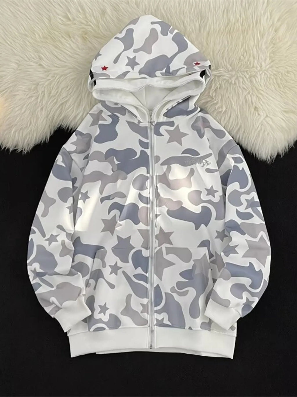Men's Camo Print Zip-Up Hoodie