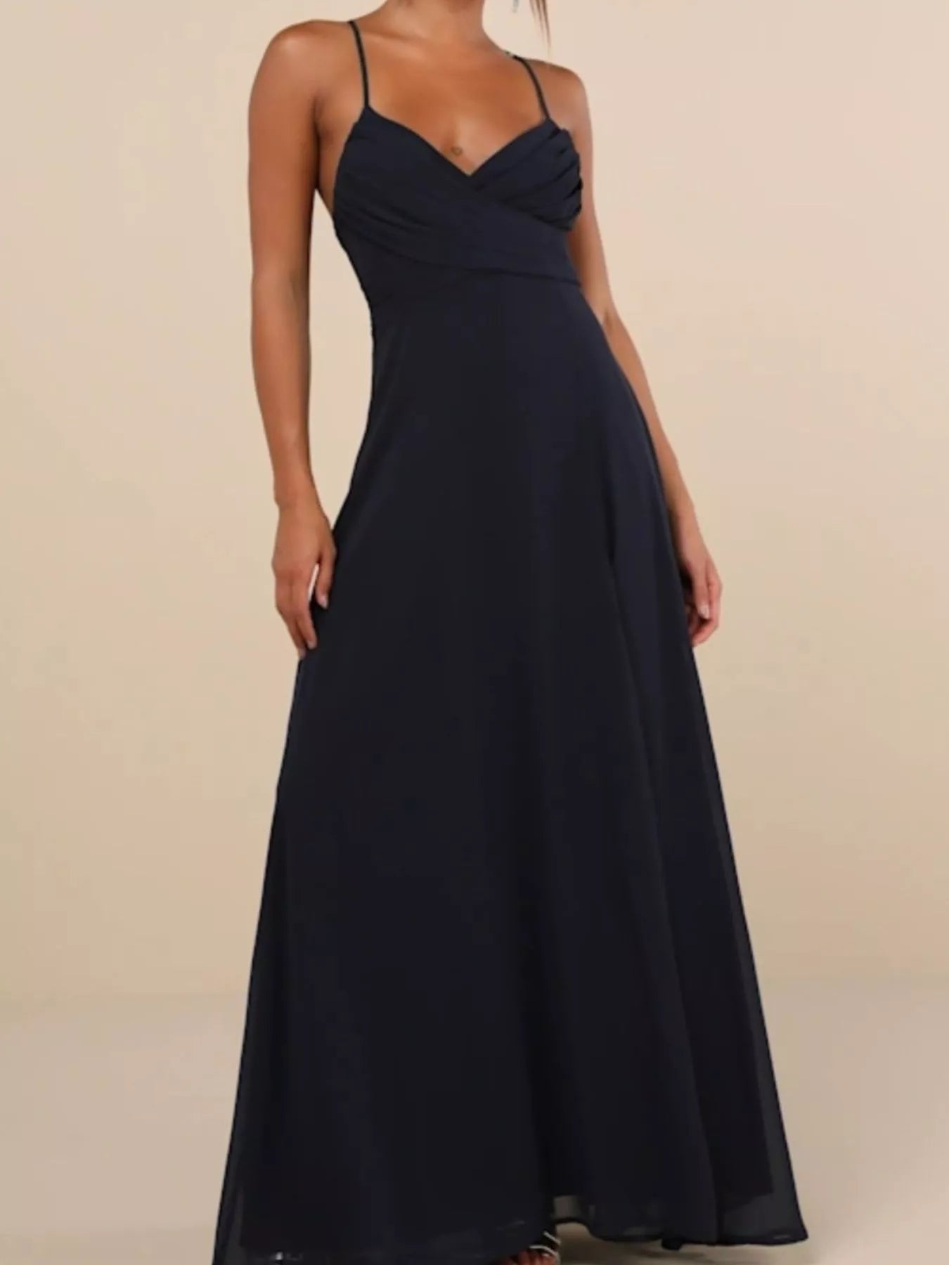 Elegant Crisscross Back Slit Maxi Dress Chic