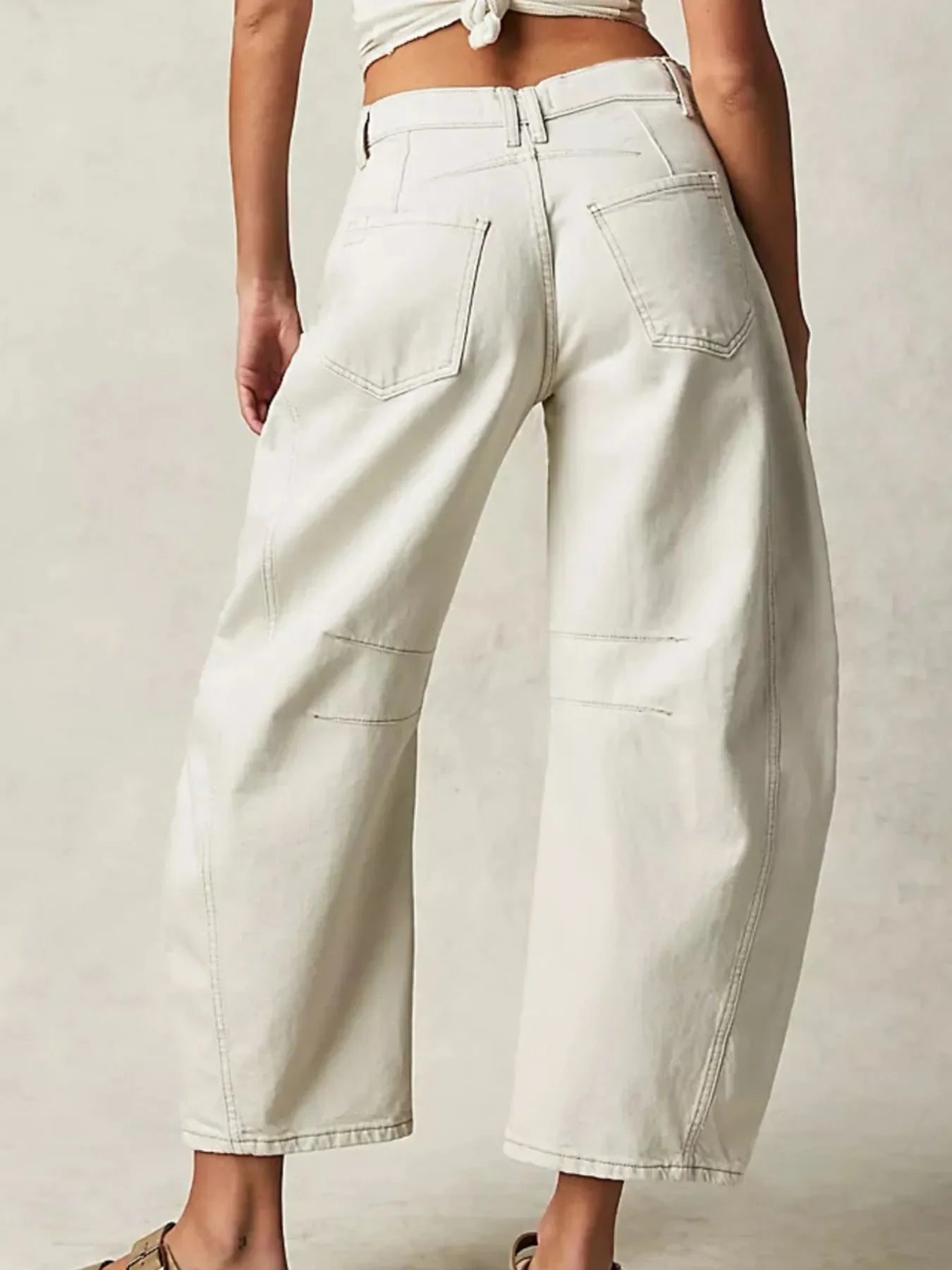 Coastal Inspired Wide Leg Denim Jeans Relaxed Fit