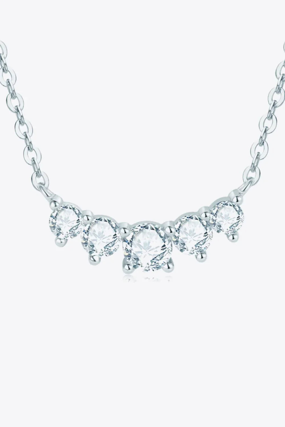 Platinum Plated Minimalist Moissanite Pendant Necklace - Southern Shores Clothing