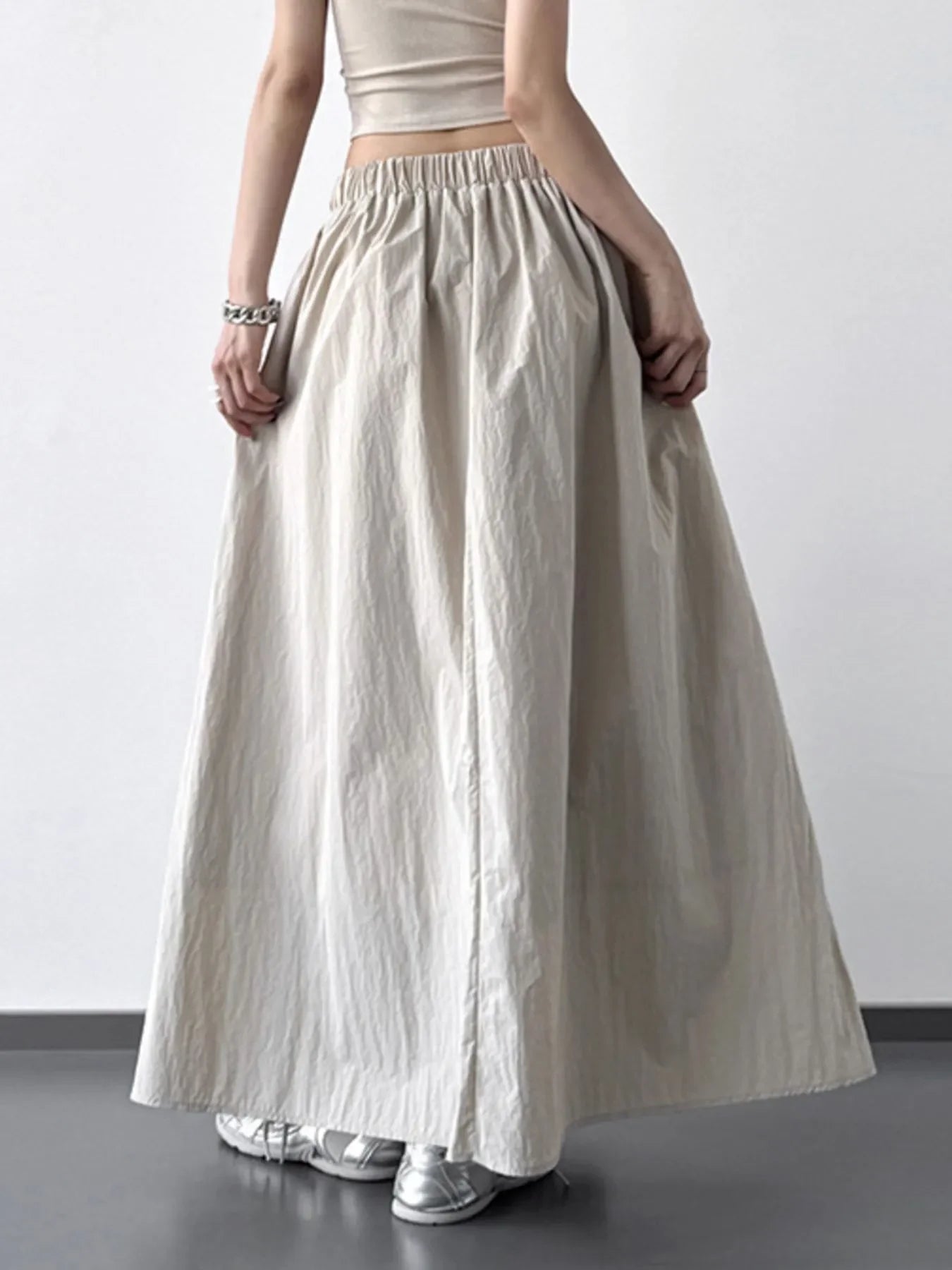 Elegant Pleated Maxi Skirt With Ruched Design - Southern Shores Clothing