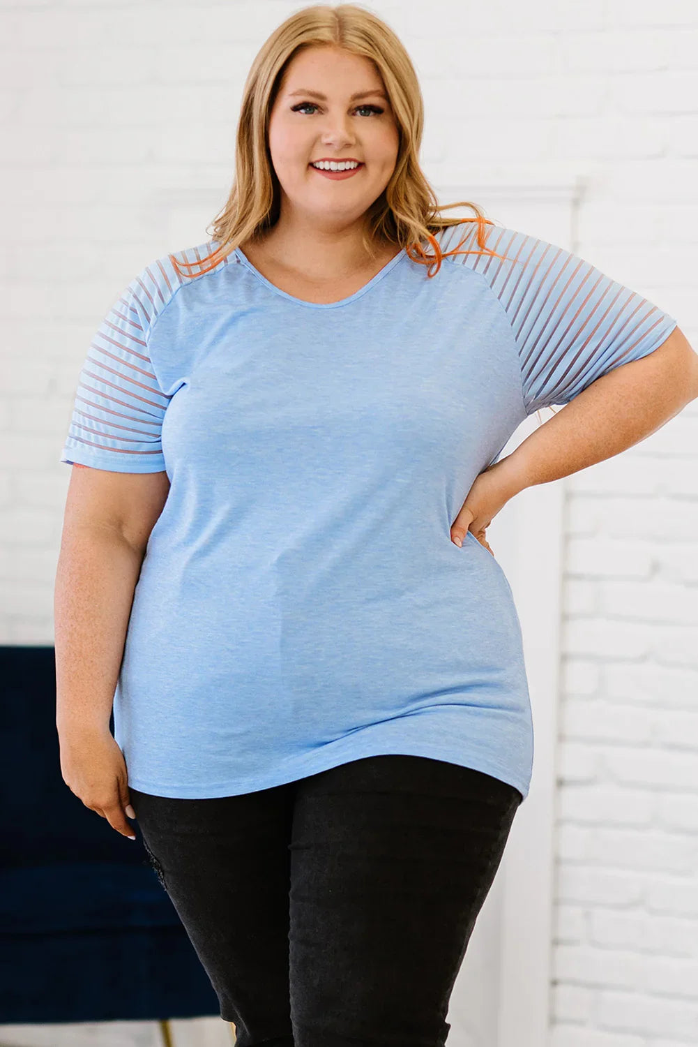 Plus Size V-Neck Raglan Sleeve Floral Tee - Southern Shores Clothing