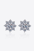 1 Carat Moissanite Sterling Silver Flower Earrings - Southern Shores Clothing