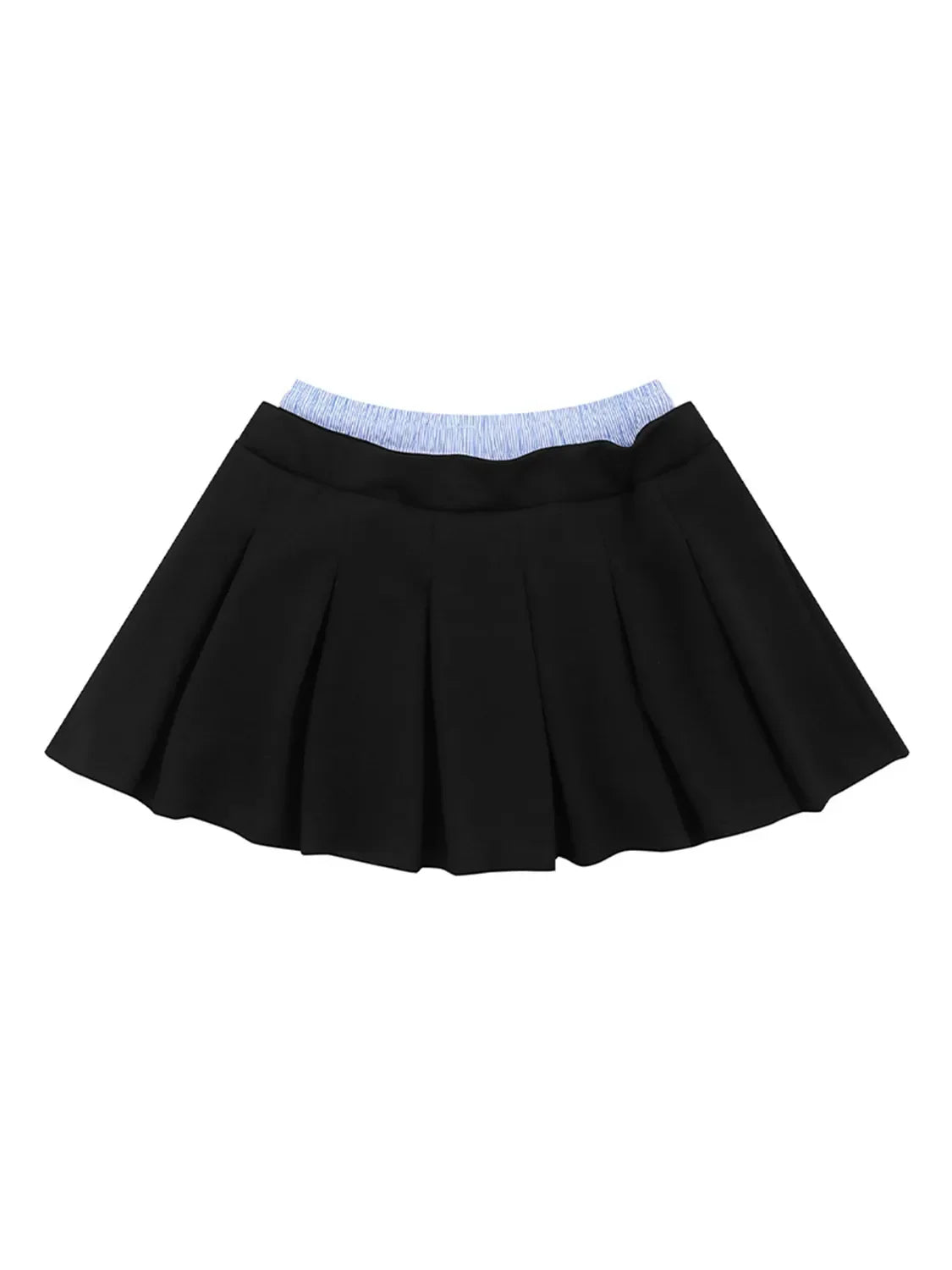 Velour Drawstring Pleated Mini Skirt Adjustable Waist - Southern Shores Clothing