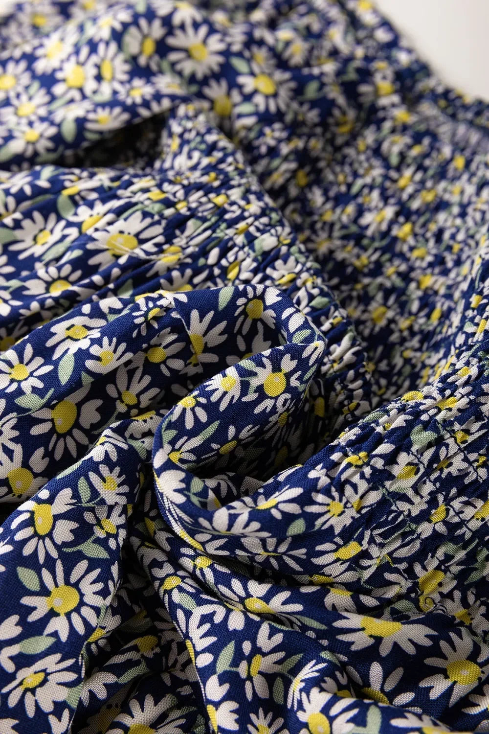 Floral Smocked Square Neck Blouse In Soft Viscose - Southern Shores Clothing