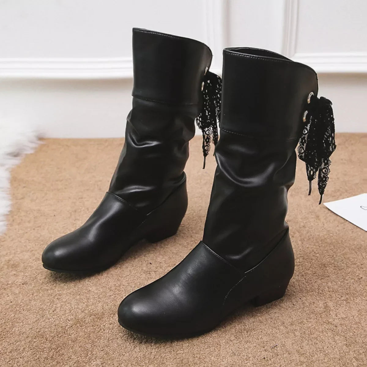 Chic Round Toe Block Heels Ankle Boots Classic - Southern Shores Clothing