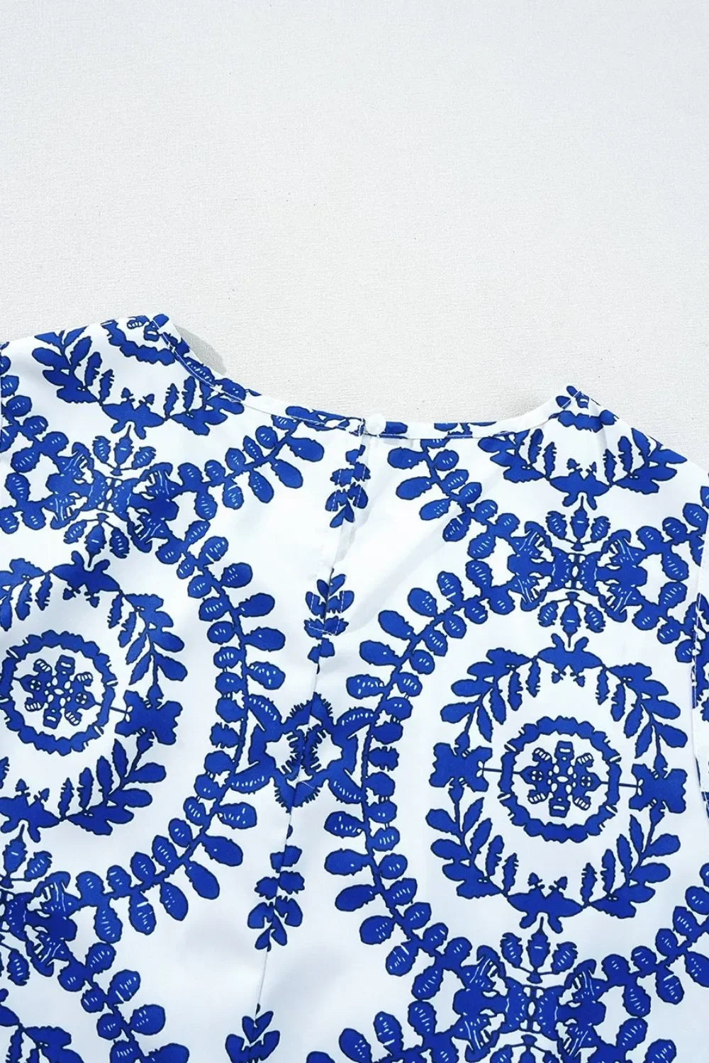 Printed Sleeveless Crew Neck Top With Allover Pattern Boho - Southern Shores Clothing