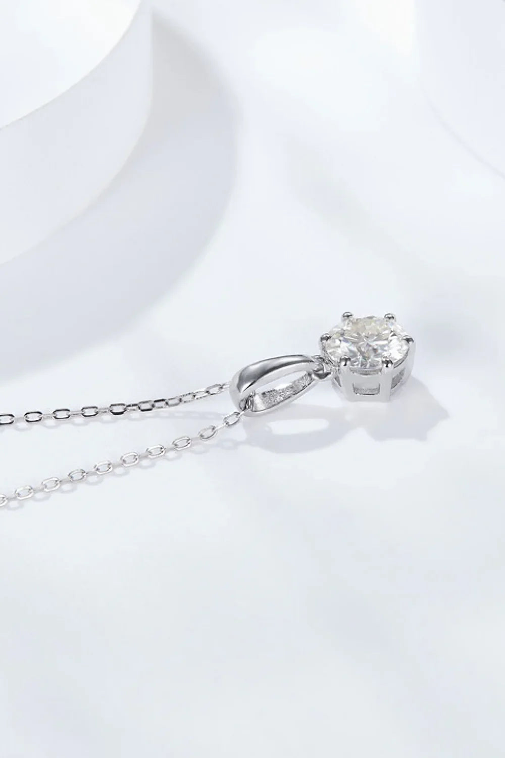 2 Carat Moissanite 6-Prong Minimalist Pendant Necklace - Southern Shores Clothing