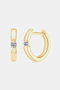 Minimalist Moissanite Sterling Silver Huggie Earrings - Southern Shores Clothing