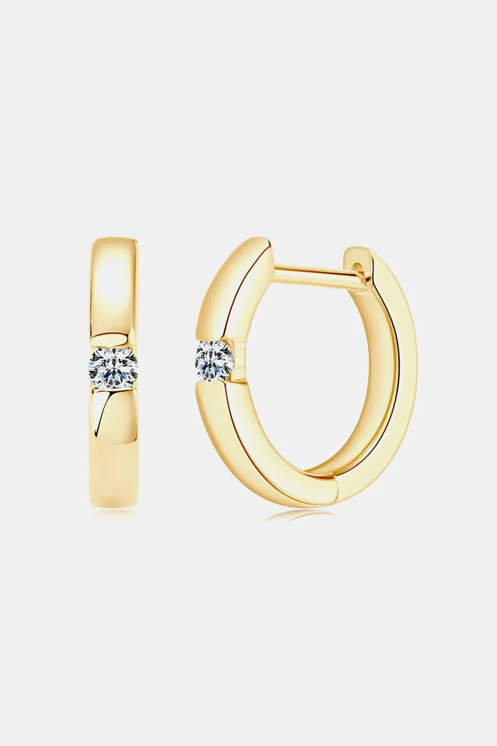 Minimalist Moissanite Sterling Silver Huggie Earrings - Southern Shores Clothing