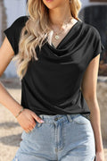 Cowl Neck Short Sleeve T-Shirt - Southern Shores Clothing