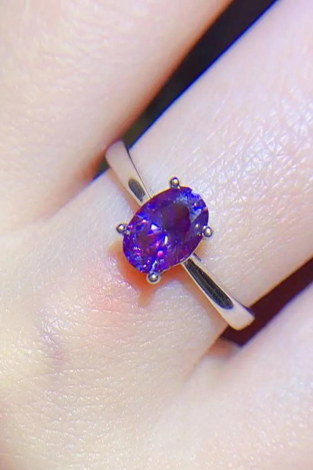 1 Carat Moissanite 4-Prong Solitaire Ring - Southern Shores Clothing