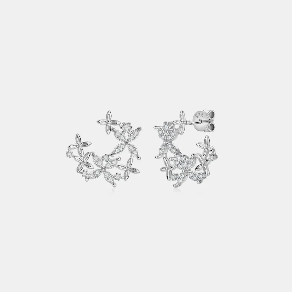 Sterling Silver Moissanite Clover Earrings - Southern Shores Clothing