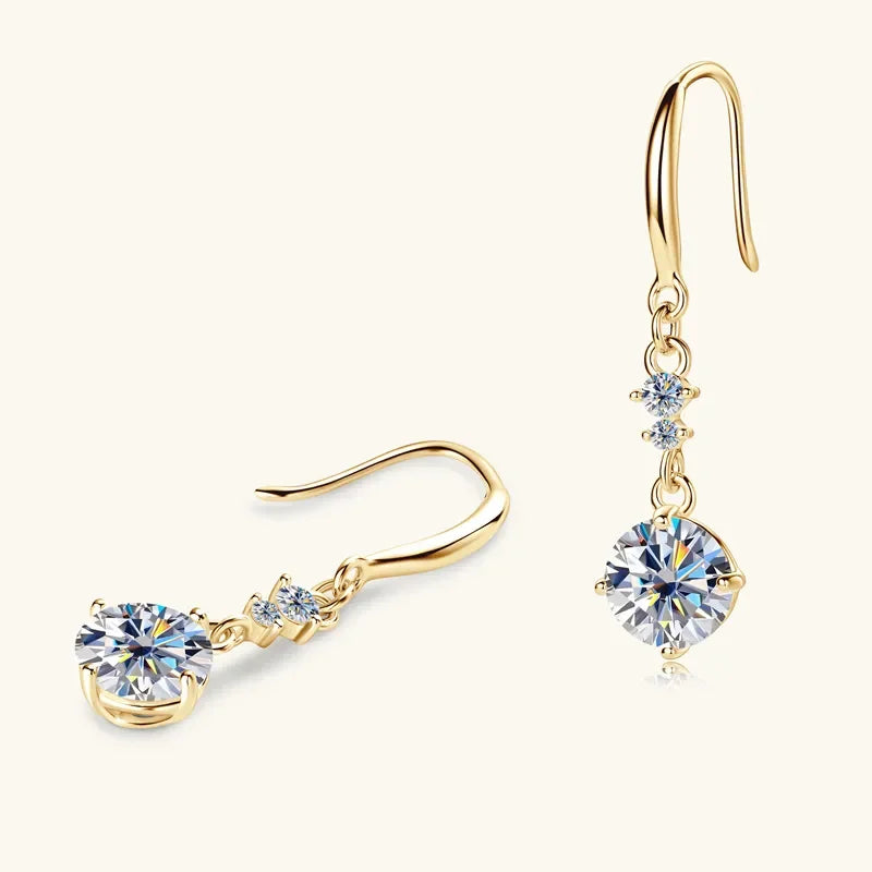 Radiant 2 Carat Moissanite Sterling Silver Earrings - Southern Shores Clothing