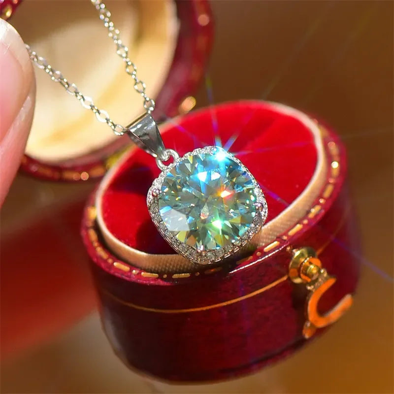 5 Carat Moissanite Sterling Silver Pendant Necklace - Southern Shores Clothing