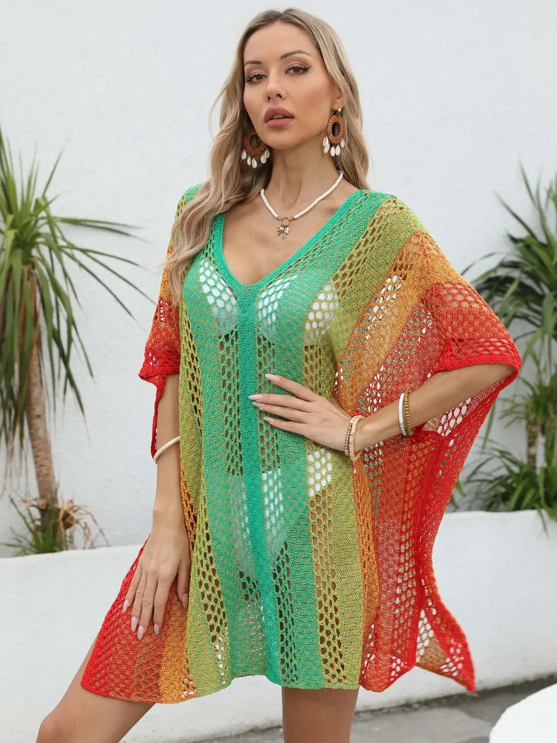 Gradient Crochet Beach Cover Up One Size - Southern Shores Clothing