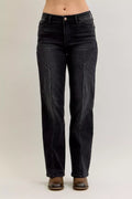 Coastal Mid Rise Straight Leg Western Style Jeans
