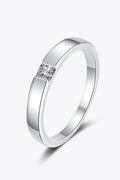 Moissanite Ring Inlaid Rhodium Plated Coastal Finish - Southern Shores Clothing