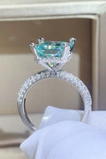 5 Carat Moissanite Sterling Silver Ring Platinum Plated - Southern Shores Clothing