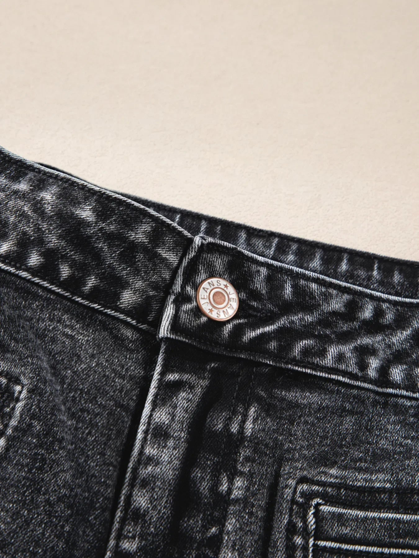High Waisted Wide Leg Washed Denim Jeans